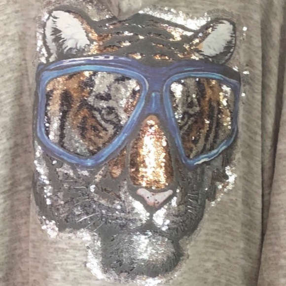 Oversized Zip Up Summer Tiger Hoodie Top - Picture 4 of 6